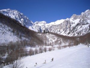 Valbone Albania snow