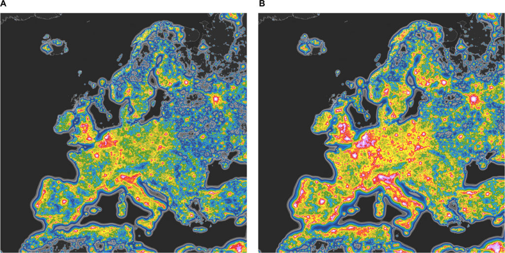 Light pollution in Europe