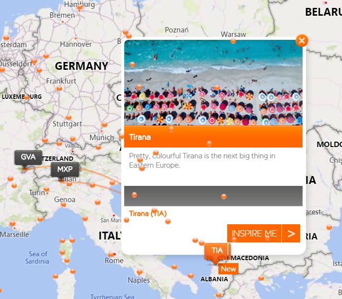 easyjet tirana