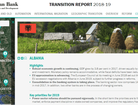 Albania Should Pursue Reforms in Key Sectors, EBRD Says Albania Should Pursue Reforms in Key Sectors, EBRD Says