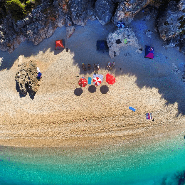 View of Dhermi from a drone