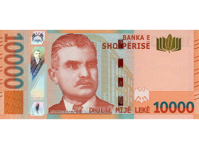 New Lek 10000 banknote