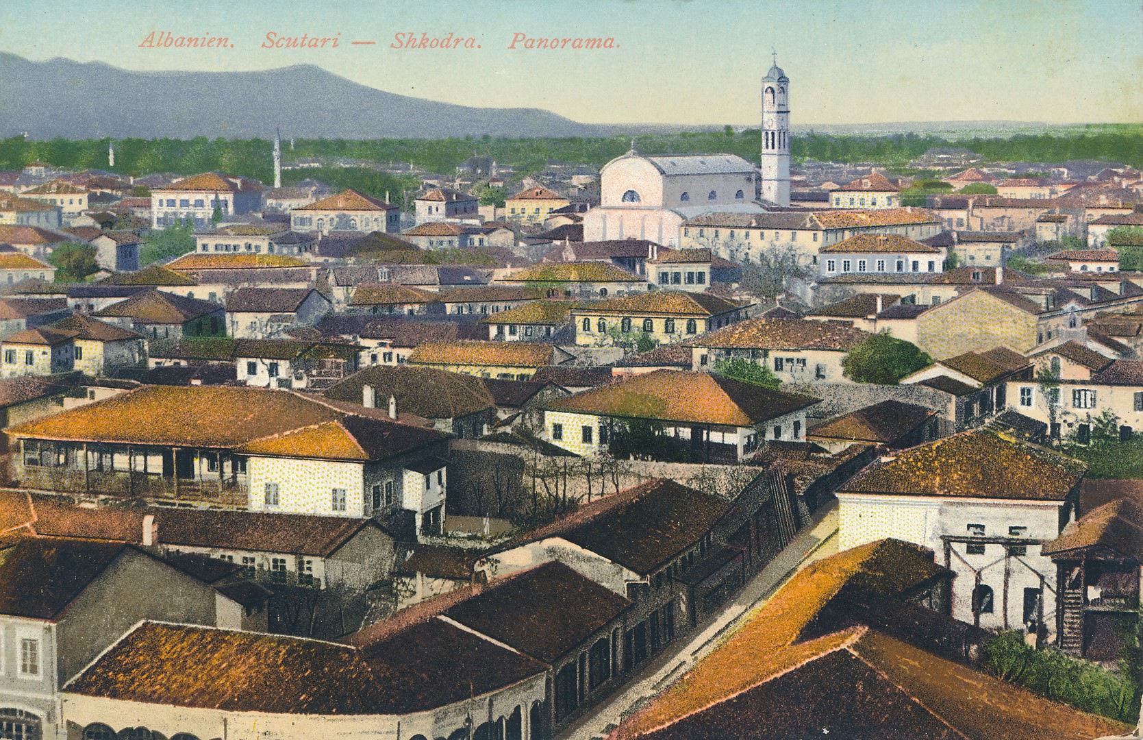 Old postcard of Shkodra