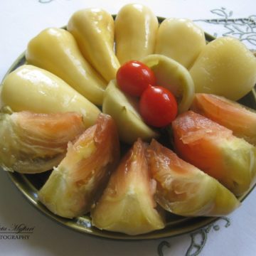 Pickled Yellow Tomato and peppers 